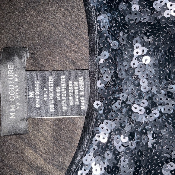 MM Couture by Miss Me Black Sequin Dress Size Medium Short Sleeve - Picture 5 of 5